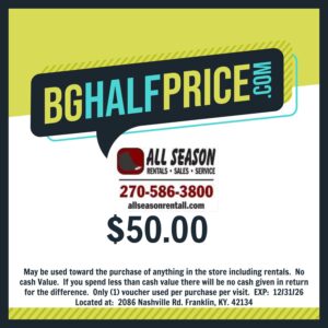 All Season Rent All $50.00 Gift Certificate